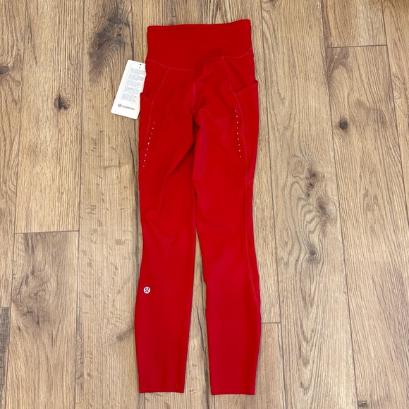NWT Lululemon Fast And Free High Rise Tight 25" In Dark Red Size 0 - Picture 2 of 8